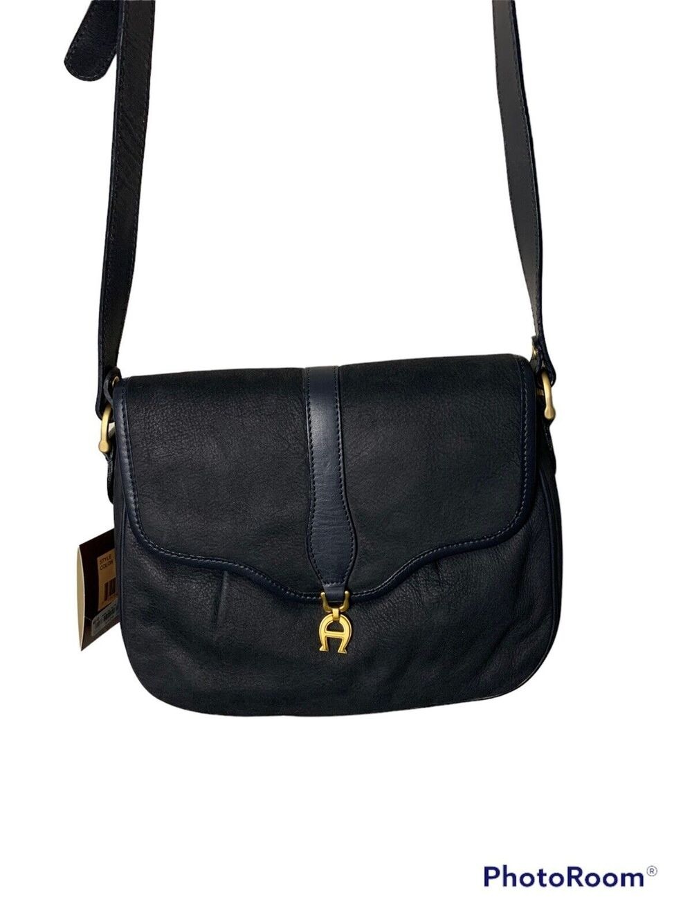 Etienne Aigner Deadstock Charcoal Scottsdale Crossbody Leather Suede Bag New VTG